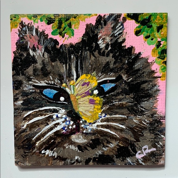 SOLD Original Art - Cat/Butterfly - Picture 7 of 11